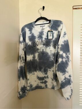 Bloomsburg Tie-Dye Waffle Crewneck Sweatshirt - Blue & White